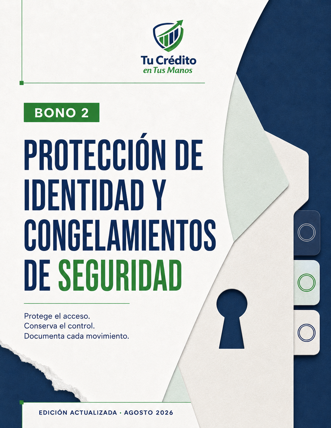 Portada del bono educativo Protección de Identidad y Congelamientos de Seguridad